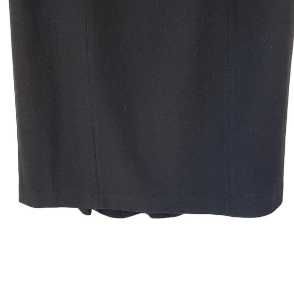 TALBOTS 100% Wool Skirt Size 14P Black Classic Timeless Workwear Midi A-Line - Picture 4 of 11